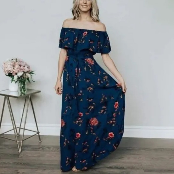 Baltic Born Dresses & Skirts - Baltic Born Marion Floral Off Shoulder Maxi Dress Size XL